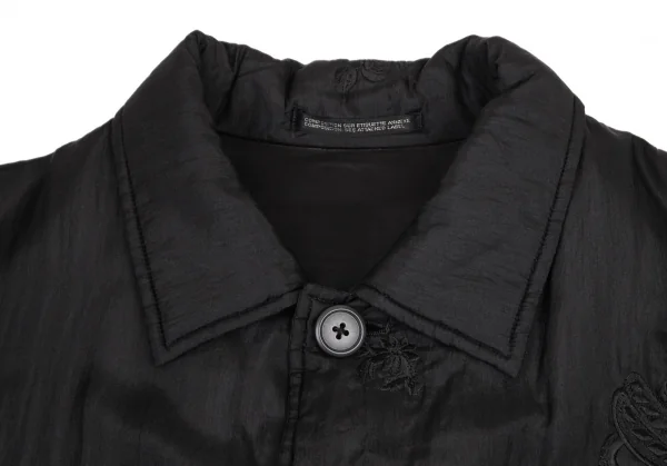 ヨウジヤマモト プールオムYohji Yamamoto POUR HOMME シルクガネーシャ刺繍中綿ジャケット 黒M K-94988_002