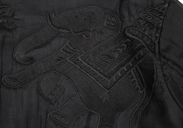 ヨウジヤマモト プールオムYohji Yamamoto POUR HOMME シルクガネーシャ刺繍中綿ジャケット 黒M K-94988_015