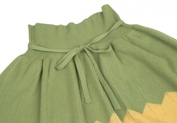コムデギャルソンCOMME des GARCONS ジグザグカラーブロックニットスカート 黄緑紫他M位 K-94991_003