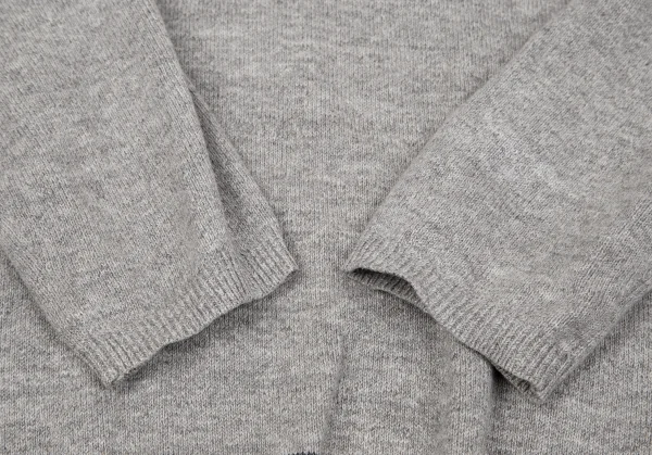 ヨウジヤマモト プールオムYohji Yamamoto POUR HOMME 変形エルボーデザインクルーネックニット グレー3 K-95000_007