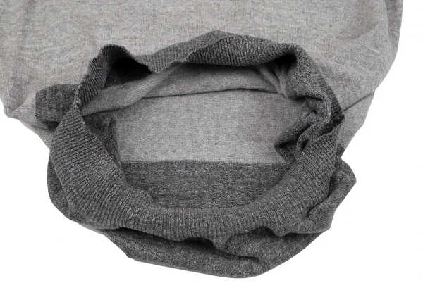 ヨウジヤマモト プールオムYohji Yamamoto POUR HOMME 変形エルボーデザインクルーネックニット グレー3 K-95000_011