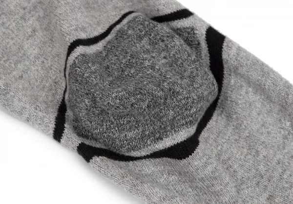ヨウジヤマモト プールオムYohji Yamamoto POUR HOMME 変形エルボーデザインクルーネックニット グレー3 K-95000_013