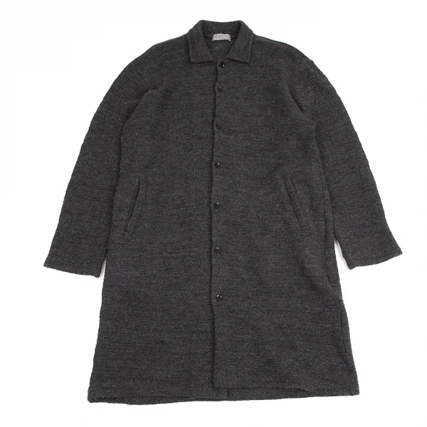 ヨウジヤマモト プールオムYohji Yamamoto POUR HOMME ウールニットロングシャツ グレー3 K-95001_001
