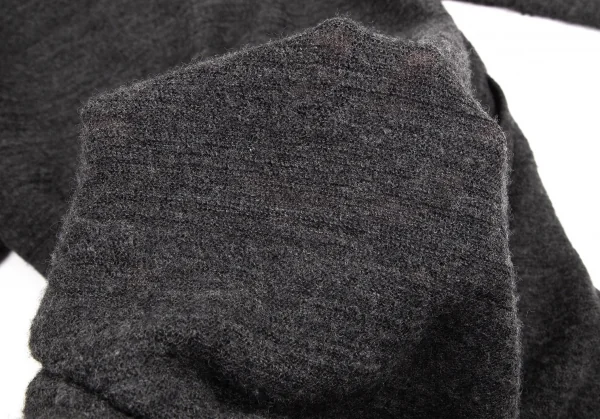 ヨウジヤマモト プールオムYohji Yamamoto POUR HOMME ウールニットロングシャツ グレー3 K-95001_011