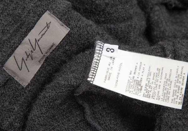 ヨウジヤマモト プールオムYohji Yamamoto POUR HOMME ウールニットロングシャツ グレー3 K-95001_013