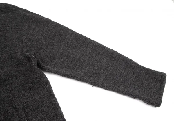 ヨウジヤマモト プールオムYohji Yamamoto POUR HOMME ウールニットロングシャツ グレー3 K-95001_005