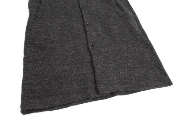 ヨウジヤマモト プールオムYohji Yamamoto POUR HOMME ウールニットロングシャツ グレー3 K-95001_007