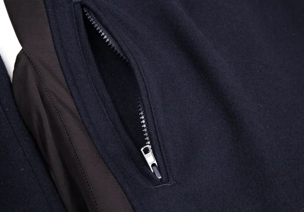 ヨウジヤマモト プールオムYohji Yamamoto POUR HOMME フロントタクティカルポケット切替ジャケット 紺黒3 K-95012_012