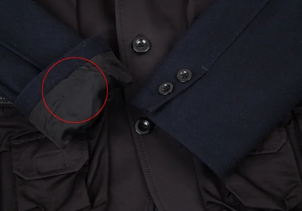 ヨウジヤマモト プールオムYohji Yamamoto POUR HOMME フロントタクティカルポケット切替ジャケット 紺黒3 K-95012_006