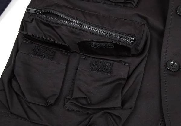 ヨウジヤマモト プールオムYohji Yamamoto POUR HOMME フロントタクティカルポケット切替ジャケット 紺黒3 K-95012_009