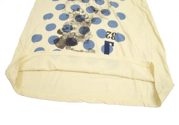 ズッカzucca ドットグラフィックプリントビッグシルエットTシャツワンピース パステルイエローM K-95059_010