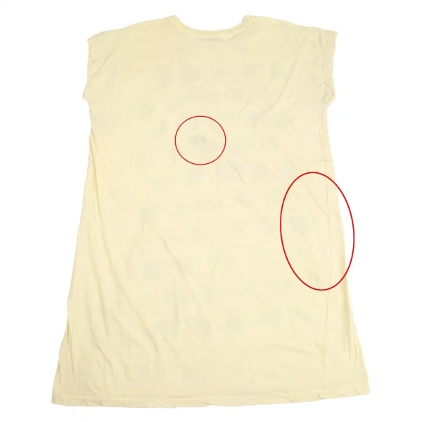 ズッカzucca ドットグラフィックプリントビッグシルエットTシャツワンピース パステルイエローM K-95059_011