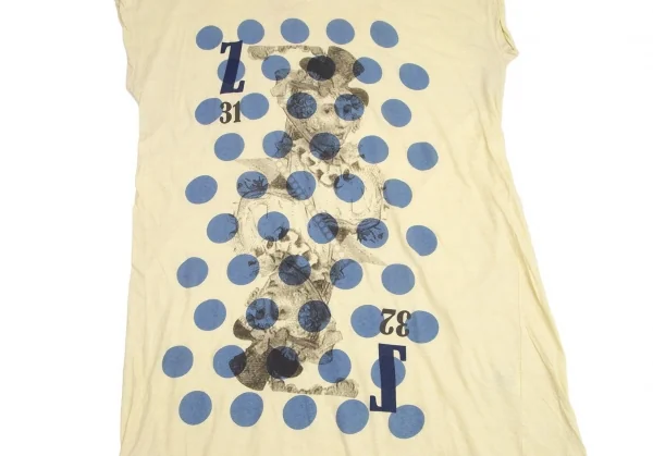 ズッカzucca ドットグラフィックプリントビッグシルエットTシャツワンピース パステルイエローM K-95059_006