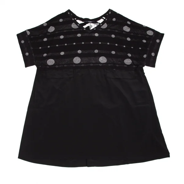 リミフゥLIMI feu ドットジャガード切替ビッグシルエットワンピース 黒S K-95062_002