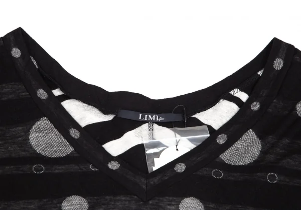 リミフゥLIMI feu ドットジャガード切替ビッグシルエットワンピース 黒S K-95062_004