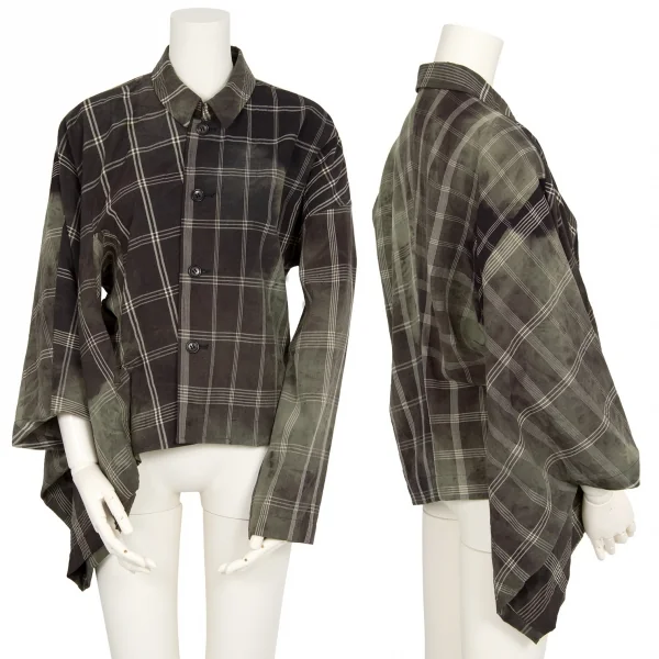 コムデギャルソンCOMME des GARCONSブリーチ加工変形チェックシャツ