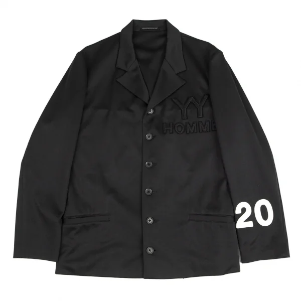 ヨウジヤマモト プールオムYohji Yamamoto POUR HOMME ポリジャージレターパッチジャケット