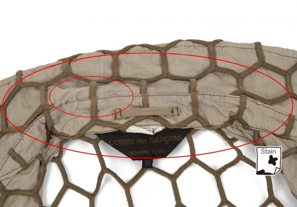 コムデギャルソン オムプリュスCOMME des GARCONS HOMME PLUS ヘキサゴンメッシュデザインジャケット カーキXS K-95122_004