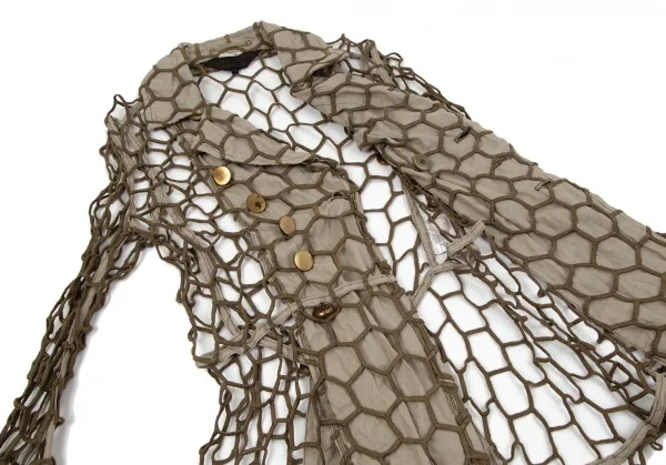 コムデギャルソン オムプリュスCOMME des GARCONS HOMME PLUS ヘキサゴンメッシュデザインジャケット カーキXS K-95122_009