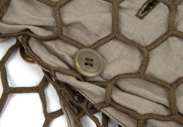 コムデギャルソン オムプリュスCOMME des GARCONS HOMME PLUS ヘキサゴンメッシュデザインジャケット カーキXS K-95122_010