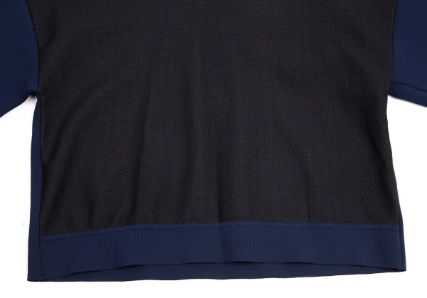 エンポリオ アルマーニEMPORIO ARMANI メッシュ切替フードカットソー 青黒46 K-95130_006