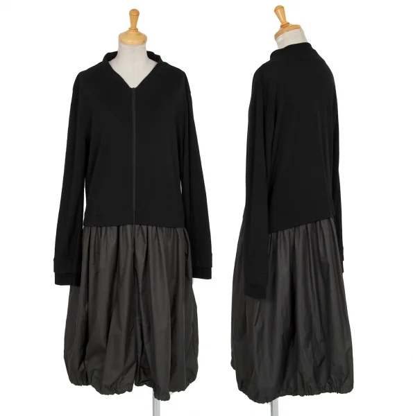 ヨウジヤマモト ファムYohji Yamamoto FEMME 異素材切替ジップアップブルゾンコート
