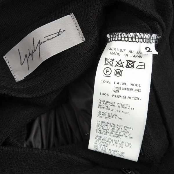 ヨウジヤマモト ファムYohji Yamamoto FEMME 異素材切替ジップアップブルゾンコート 黒2 K-95137_016