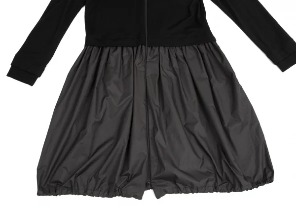 ヨウジヤマモト ファムYohji Yamamoto FEMME 異素材切替ジップアップブルゾンコート 黒2 K-95137_007
