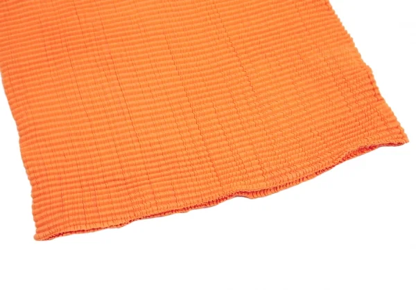 イッセイミヤケISSEY MIYAKE PLEATS(T.)  ブロックプリーツハイネックカットソー オレンジ3 K-95175_010
