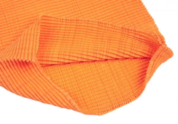 イッセイミヤケISSEY MIYAKE PLEATS(T.)  ブロックプリーツハイネックカットソー オレンジ3 K-95175_011