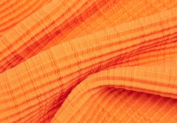 イッセイミヤケISSEY MIYAKE PLEATS(T.)  ブロックプリーツハイネックカットソー オレンジ3 K-95175_014