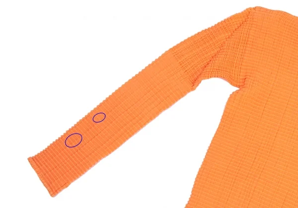 イッセイミヤケISSEY MIYAKE PLEATS(T.)  ブロックプリーツハイネックカットソー オレンジ3 K-95175_005