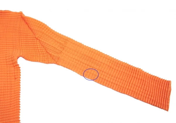 イッセイミヤケISSEY MIYAKE PLEATS(T.)  ブロックプリーツハイネックカットソー オレンジ3 K-95175_007