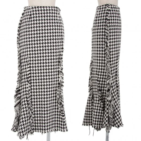 ヨウジヤマモトファムYohji Yamamoto FEMME 千鳥格子切りっぱなし 