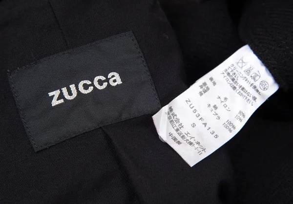 ズッカzucca ウールナイロンピーコート 黒S K-95194_020