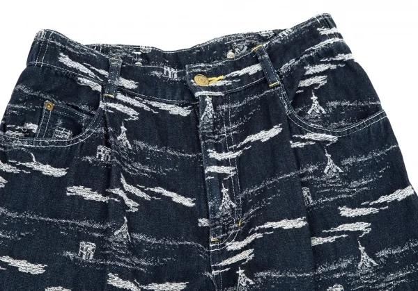 メルシーボークーmercibeaucoup ジャガードデニムサルエルパンツ インディゴ0 K-95196_002