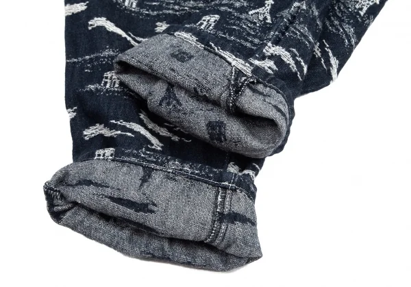 メルシーボークーmercibeaucoup ジャガードデニムサルエルパンツ インディゴ0 K-95196_007