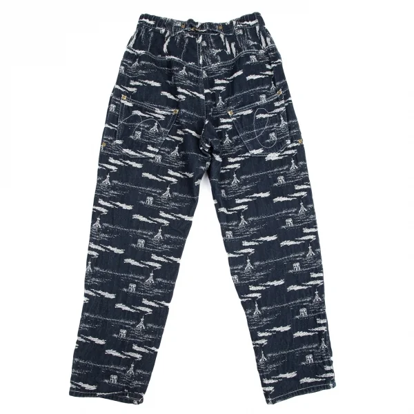 メルシーボークーmercibeaucoup ジャガードデニムサルエルパンツ インディゴ0 K-95196_008