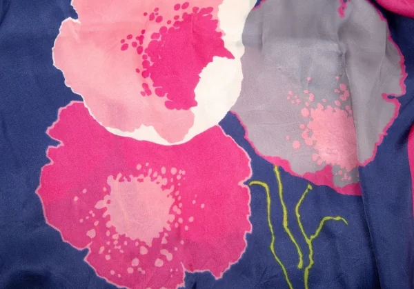 ジュンヤワタナベ コムデギャルソンJUNYA WATANABE COMME des GARCONS フラワープリントTシャツドッキングワンピース インディゴピンクXS K-95208_015