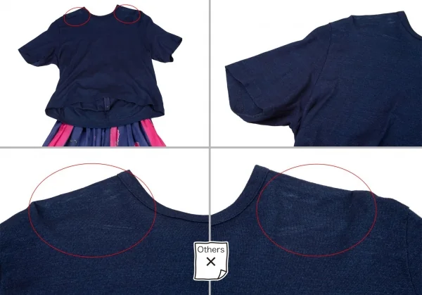 ジュンヤワタナベ コムデギャルソンJUNYA WATANABE COMME des GARCONS フラワープリントTシャツドッキングワンピース インディゴピンクXS K-95208_003