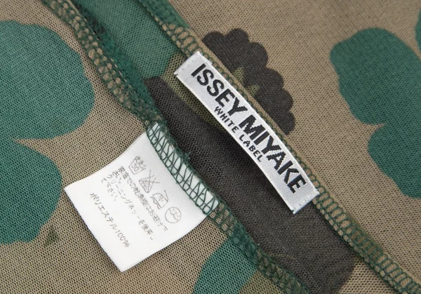 イッセイミヤケ ホワイトレーベルISSEY MIYAKE WHITE LABEL フラワーカモプリントパワーネットTシャツ 緑黒他3 K-95235_014