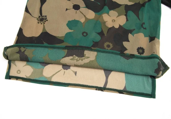 イッセイミヤケ ホワイトレーベルISSEY MIYAKE WHITE LABEL フラワーカモプリントパワーネットTシャツ 緑黒他3 K-95235_008