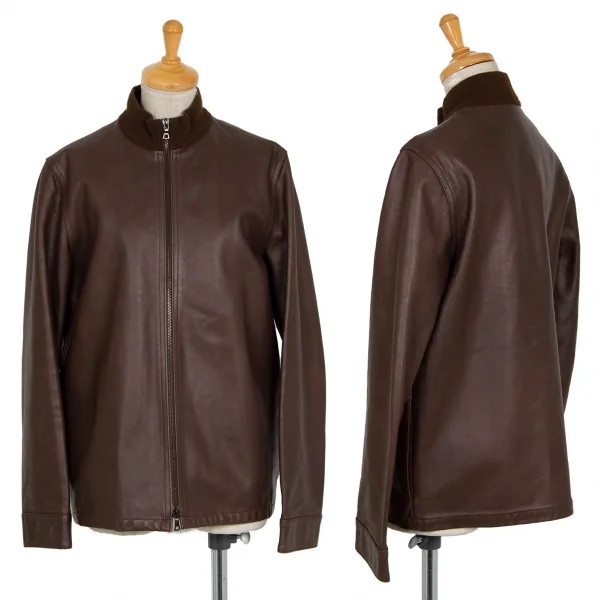 アーペーセーA.P.C. カウレザージップアップジャケット ブラウンS K-95248_001