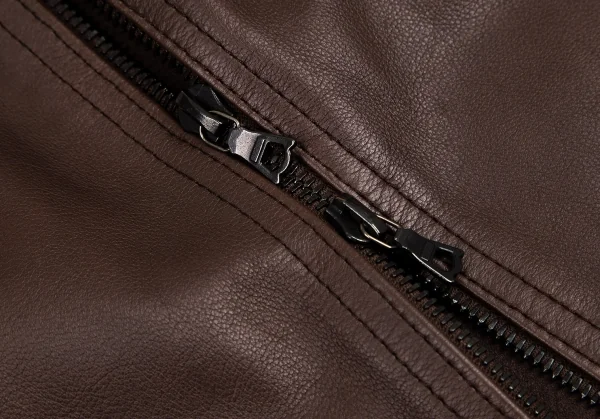 アーペーセーA.P.C. カウレザージップアップジャケット ブラウンS K-95248_012