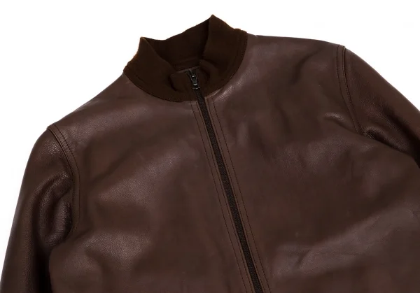 アーペーセーA.P.C. カウレザージップアップジャケット ブラウンS K-95248_003
