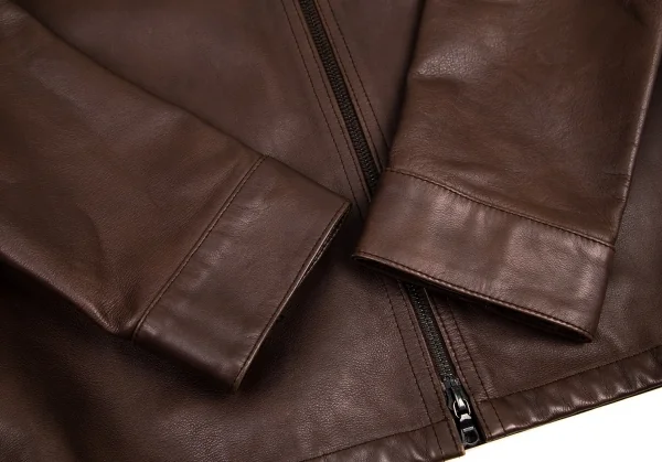 アーペーセーA.P.C. カウレザージップアップジャケット ブラウンS K-95248_007