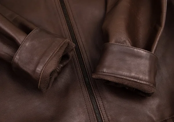 アーペーセーA.P.C. カウレザージップアップジャケット ブラウンS K-95248_008