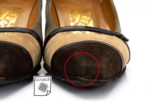 サルバトーレフェラガモSalvatoreFerragamo スウェードトリカラー切替パンプス グレーベージュ茶5(22位) K-95297_006