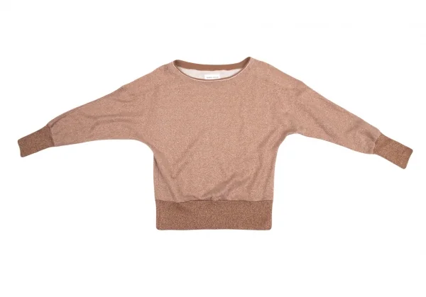 ツモリチサトTSUMORI CHISATO グリッタードルマンスリーブスウェット 茶2 K-95312_002