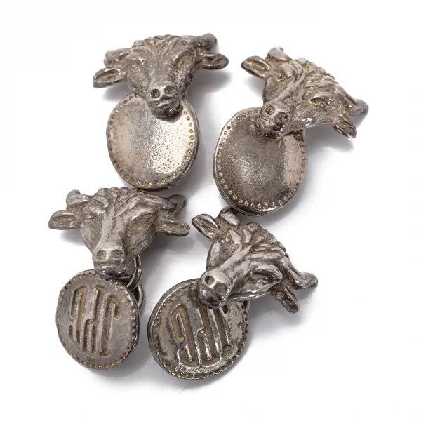 ジャンポールゴルチエJean Paul GAULTIER バッファローデザインカフスボタン×4 シルバー K-95341_001